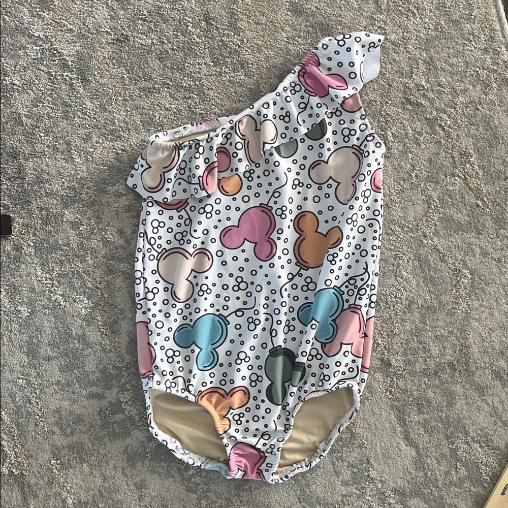 One-Shoulder Disney Mickey Balloon Swimsuit- see description